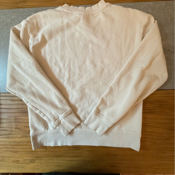 H&M Nirvana Graphic Smiley Face Sweatshirt Beige Cream Women’s Size XS - Picture 3 of 8